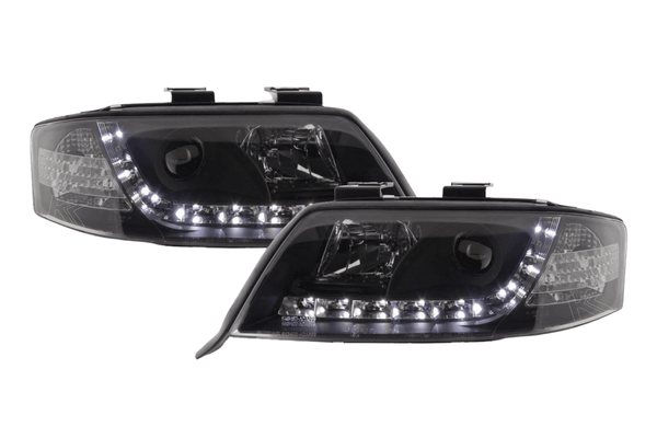 Audi A6 (C5 4B) Black LED Headlights with Daytime Running Lights (1997-2001)