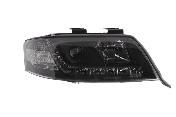Audi A6 (C5 4B) Black LED Headlights with Daytime Running Lights (1997-2001)