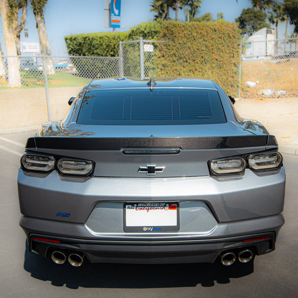 2016-2025 Chevy Camaro Type-SS 1LE Gloss Carbon Fiber 3pc Rear Spoiler