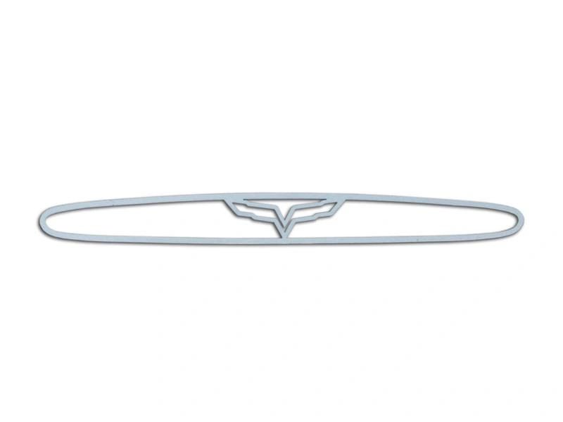 2005-2013 C6 Corvette - 5th Brake Light Trim Crossed Flags Style | Polished Stainless Steel