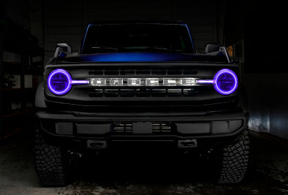 Oracle 2021-2023 Ford Bronco Headlight Halo Kit w/DRL Bar - Base Headlights -w/RF Cntrl