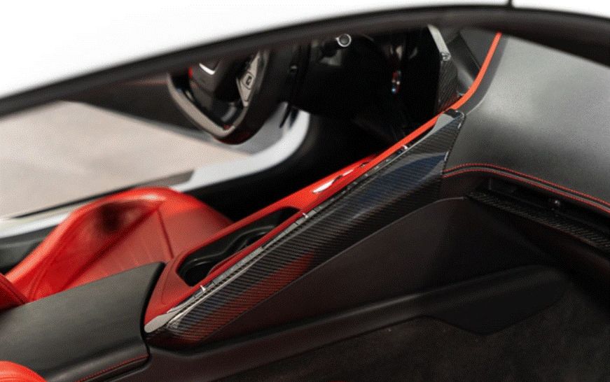 CCS C8 Corvette Red Carbon Fiber Upper Right Center Console Trim