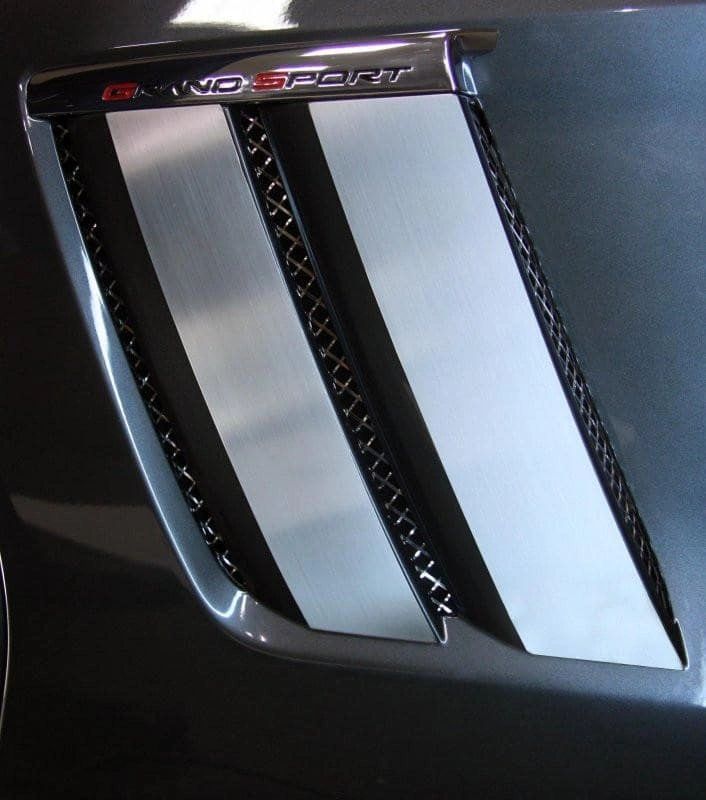 2010-2013 C6 Grand Sport Corvette - Fender Trim Plates 4Pc | Brushed Stainless Steel