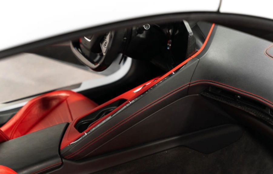 C8 Corvette Red Carbon Fiber Upper Right Center Console Trim Piece