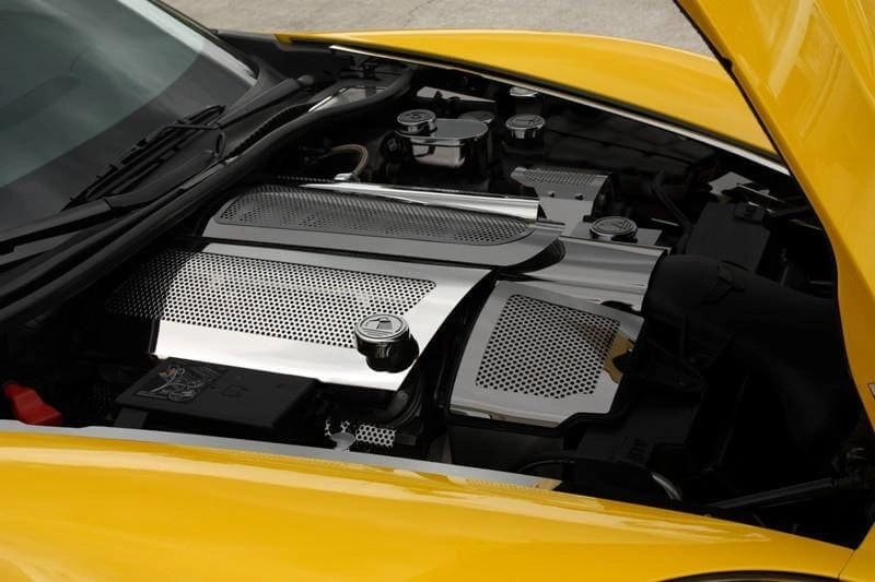 2008-2012 C6/GS Corvette - Fuel Rail Covers Replacement Style w/Cap | Perforated Stainless