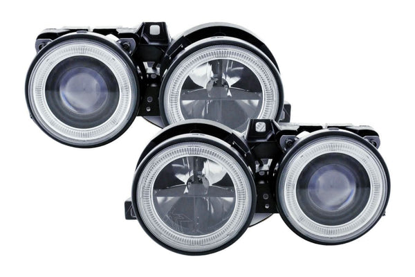 BMW 3-series E30 2/4 door. Black Angel Eyes Headlight Set (1987-1991)