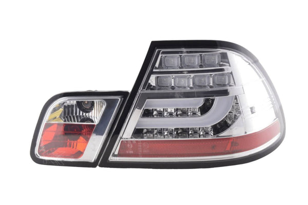 BMW 3-series E46 Coupe Chrome Clear LED LightBar Taillights Set (1999-2003)