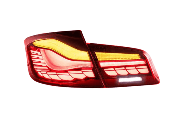 BMW 5-Series F10 F18 M5 6th Gen GTS Style -Red or Smoked- OLED Dynamic LED Tail Lights (2011-2017)