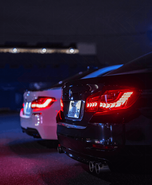 BMW 5-Series F10 F18 M5 6th Gen GTS Style -Red or Smoked- OLED Dynamic LED Tail Lights (2011-2017)