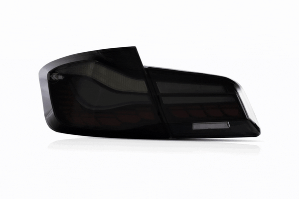 BMW 5-Series F10 F18 M5 6th Gen GTS Style -Red or Smoked- OLED Dynamic LED Tail Lights (2011-2017)
