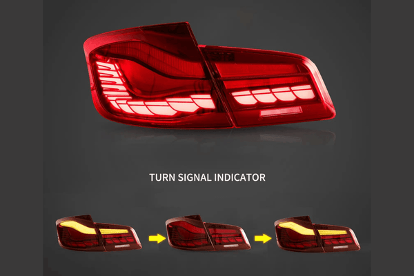 BMW 5-Series F10 F18 M5 6th Gen GTS Style -Red or Smoked- OLED Dynamic LED Tail Lights (2011-2017)