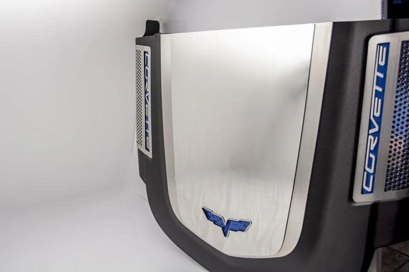 2009-2013 Corvette ZR1 only - Custom Flame Etched Engine Shroud Cover 2Pc | Stainless Steel