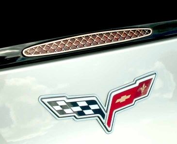 2005-2013 C6 Corvette - 5th Brake Light Grille Laser Mesh | Polished Stainless Steel