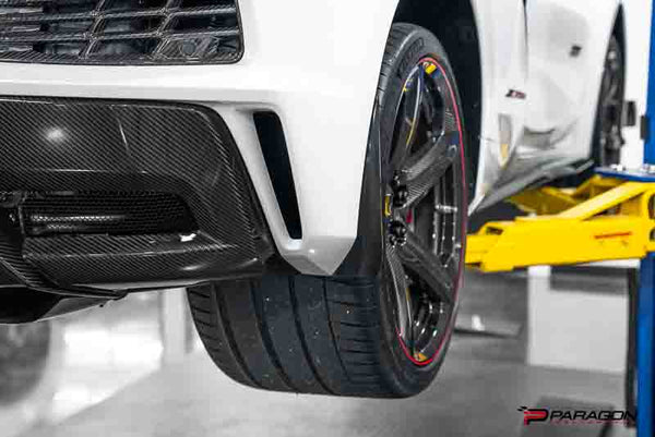 Paragon Performance C8 Corvette Z06 / E-Ray / ZR1 Extended Rear Splash Guards - Carbon Flash