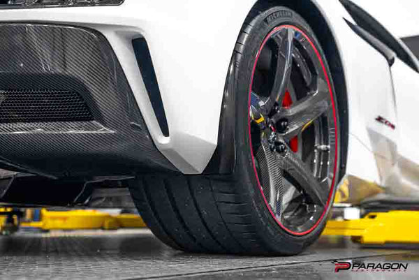 Paragon Performance C8 Corvette Z06 / E-Ray / ZR1 Extended Rear Splash Guards - Carbon Flash