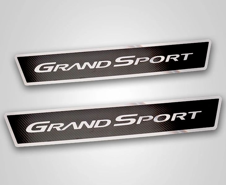 2005-2013 C6 Corvette GS - Outer Door Sills 'Grand Sport' Carbon Fiber | Choose Polished or Brushed Trim