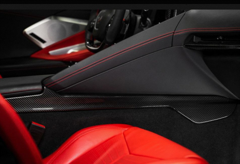 C8 Corvette Carbon Fiber Lower Center Console Trim Overlays