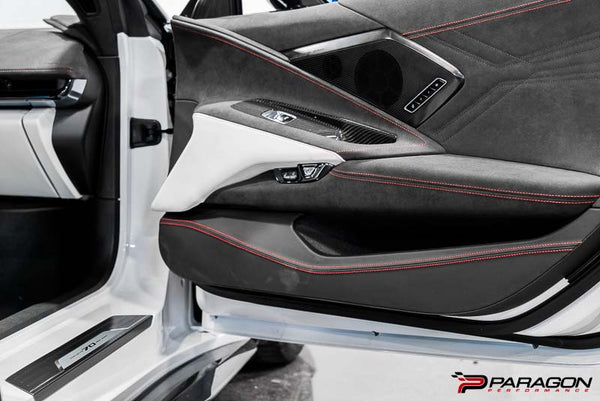 C8 Corvette Carbon Fiber Door Kick Panel Overlay