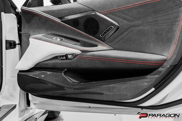 C8 Corvette Carbon Fiber Door Kick Panel Overlay