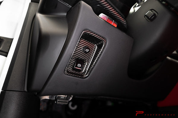 CCS C8 Corvette Red Carbon Fiber Parking Brake Cover
