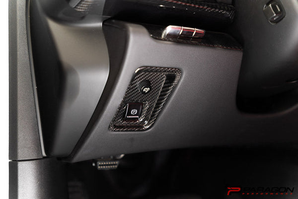CCS C8 Corvette Red Carbon Fiber Parking Brake Cover