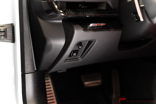 CCS C8 Corvette Red Carbon Fiber Parking Brake Cover