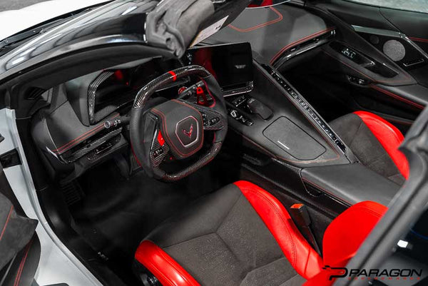CCS C8 Corvette Red Carbon Fiber Center Console Overlay