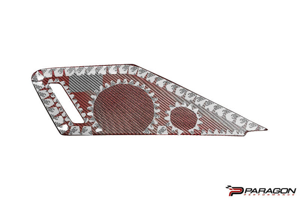 CCS C8 Corvette Carbon Fiber Speaker Covers - Red