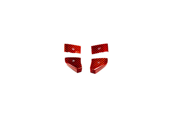 CCS Steering Wheel Red Carbon Fiber Button Covers 4PC  - C8 Corvette