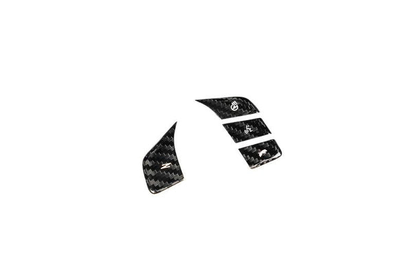 C8 Corvette Carbon Fiber Steering Wheel Button Covers - Heated