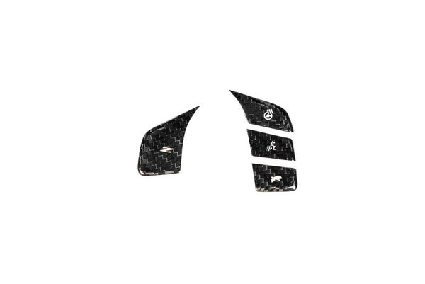 C8 Corvette Carbon Fiber Steering Wheel Button Covers - Heated