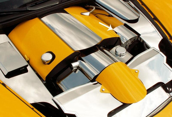 2005-2013 C6 Corvette - Alternator Cover | Polished Stainless Steel