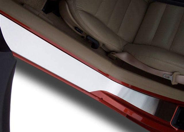 2005-2013 C6 Corvette - Outer Door Sills Plain No Ribs 2Pc | Brushed Stainless Steel