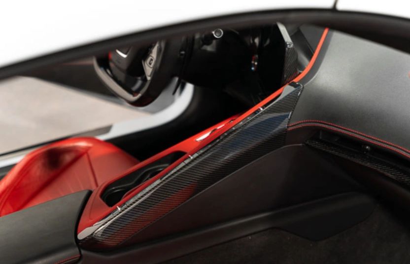 C8 Corvette Red Carbon Fiber Upper Right Center Console Trim Piece