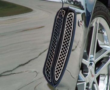 2006-2013 C6 Z06 Corvette - Laser Mesh Side Vent Grilles 2Pc | Polished Stainless Steel