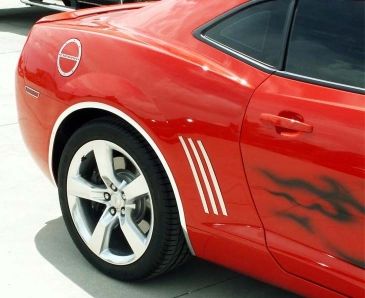 2010-2013 Camaro - Rear Quarter Panel Trim Kit 6Pc | Brushed Stainless Steel Inserts