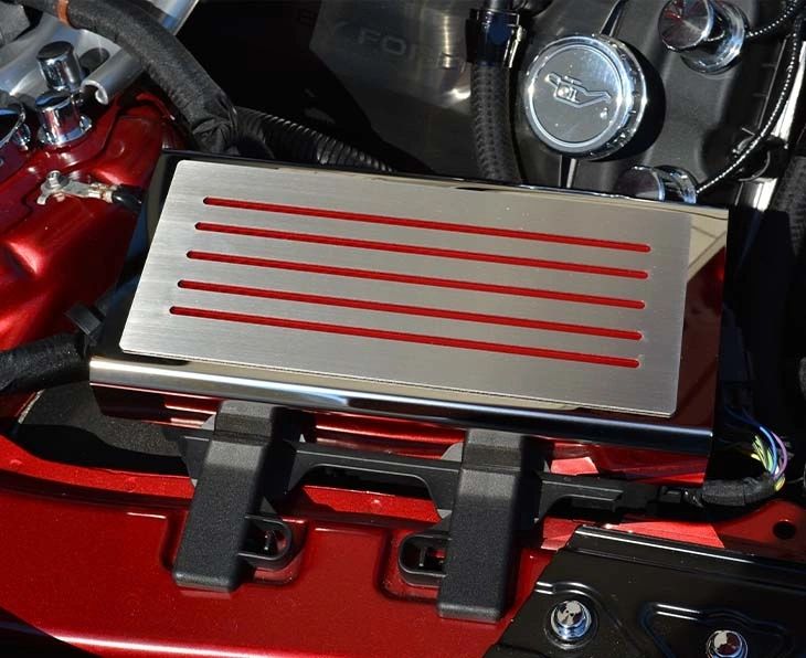 2015-2023 Mustang- Fuse Box Cover | Polished Stainless Steel, Choose Inlay Color