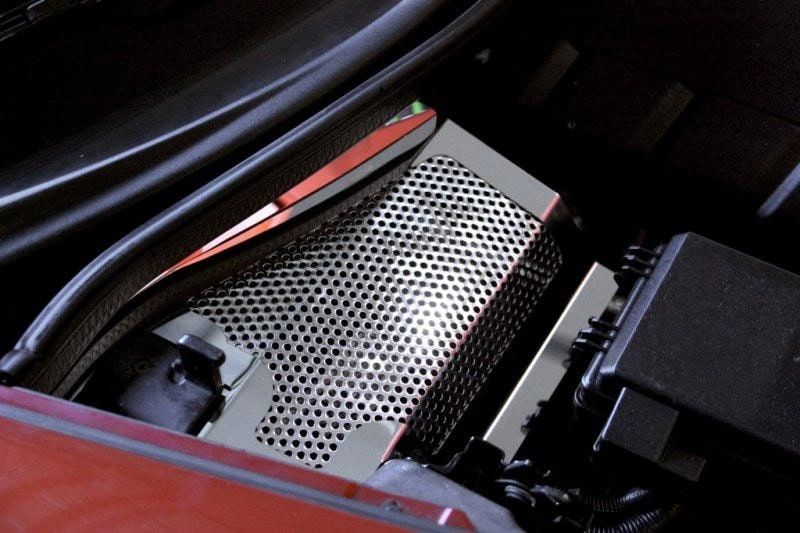 2005-2007 C6 Corvette - Battery Cover Perforated (05-07 only) | Polished Stainless Steel