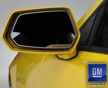 2010-2013 Camaro - Side View Mirror Trim SUPERCHARGED Style 2Pc | Brushed Stainless