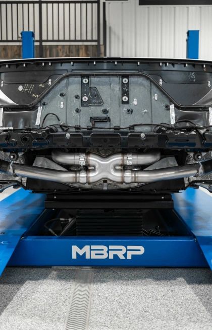 MBRP C8 Corvette 3in Cat Back Quad Split Rear Exit w/ Carbon Fiber Tips - T304