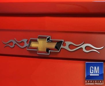 2010-2013 Camaro - Tribal Flame Rear Chevrolet Emblem Trim | Polished Stainless Steel