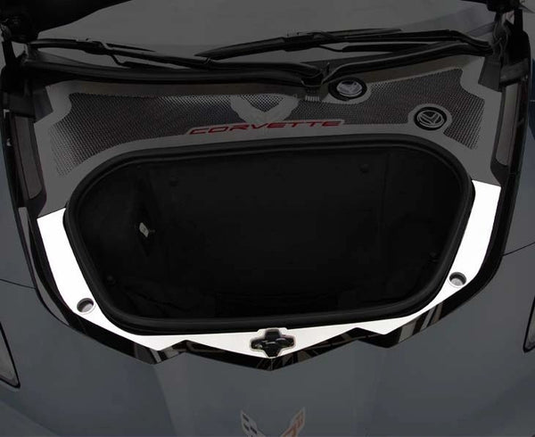2020+ C8 Corvette Coupe - Frunk Latch Plate 2Pc | Brushed Finish w/Polished Trim