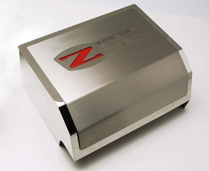 2006-2013 Z06 Corvette - Fuse Box Cover with Z06 Logo | Brushed/Polished Stainless Steel