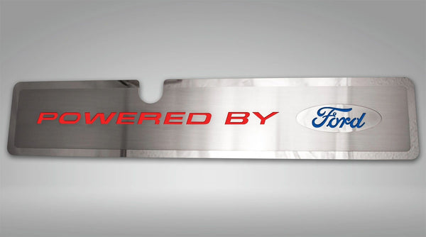 2015-2017 Mustang GT - Radiator Cover Vanity Plate "Powered By Ford" | Stainless Steel, Choose Inlay Color