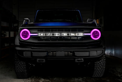 Oracle 2021-2023 Ford Bronco Headlight Halo Kit w/DRL Bar - Base Headlights -w/RF Cntrl
