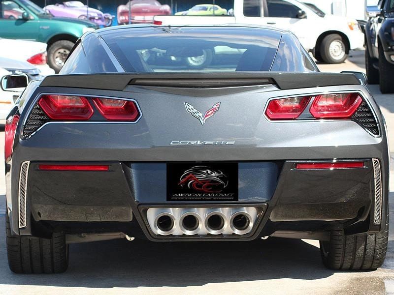 2014-2019 C7 Corvette Stingray - Matrix Series Alumi-Steel Rear Valance Vent Grilles 2Pc | Aluminum/Stainless Steel