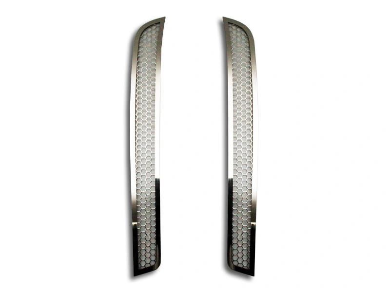 2014-2019 C7 Corvette Stingray - Rear Valance Laser Mesh Vent Grilles 2Pc | Stainless Steel, Choose Finish