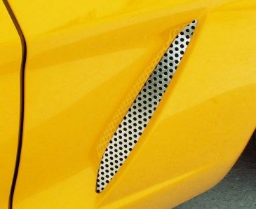 2005-2013 C6 Corvette - Side Vent Grilles Perforated 2Pc | Polished Stainless Steel