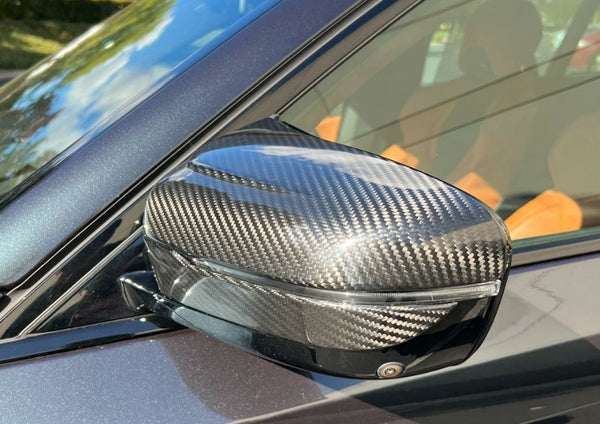 CBF9X-8025  CarBahn F90 M5 (17-19) Gloss Carbon Fiber Mirror Cover Set
