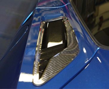 2014-2019 C7 Corvette Stingray - Rear Quarter Vent Set | Carbon Fiber w/Stainless Steel Trim